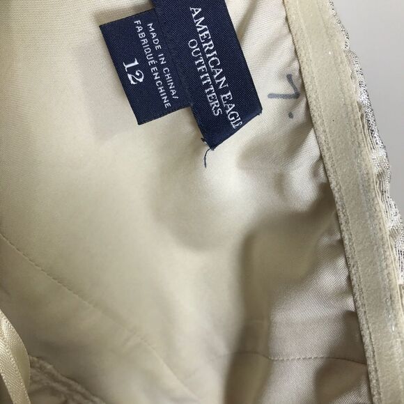 American Eagle Outfitters Dress Champagne Strapless Mini Womens Size 12 - Picture 7 of 9